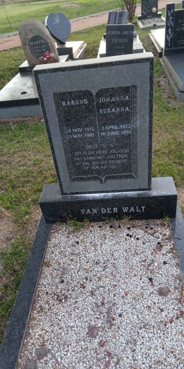WALT Barend, van der 1910-1993 &amp; Johanna Susanna 1922-1998