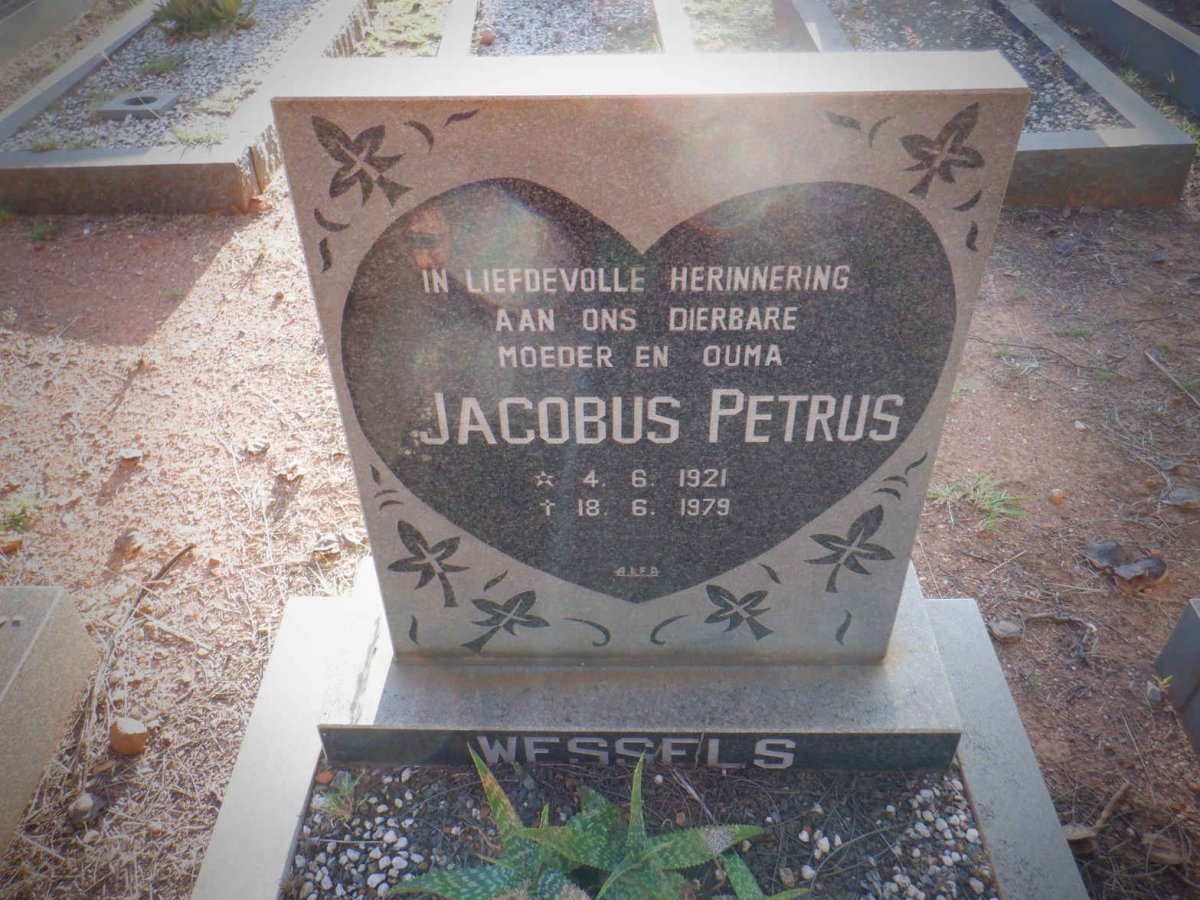 WESSELS Jacobus Petrus 1921-1979