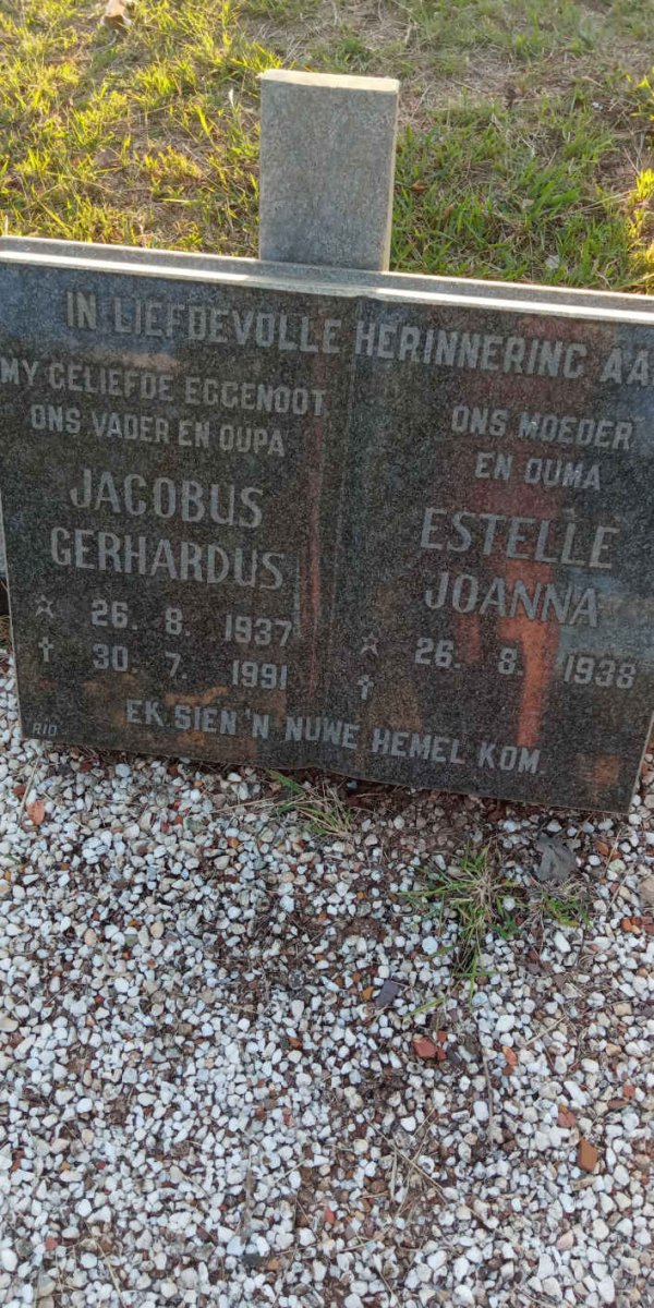 ? Jacobus Gerhardus 1937-1991 &amp; Estelle Joanna 1938-
