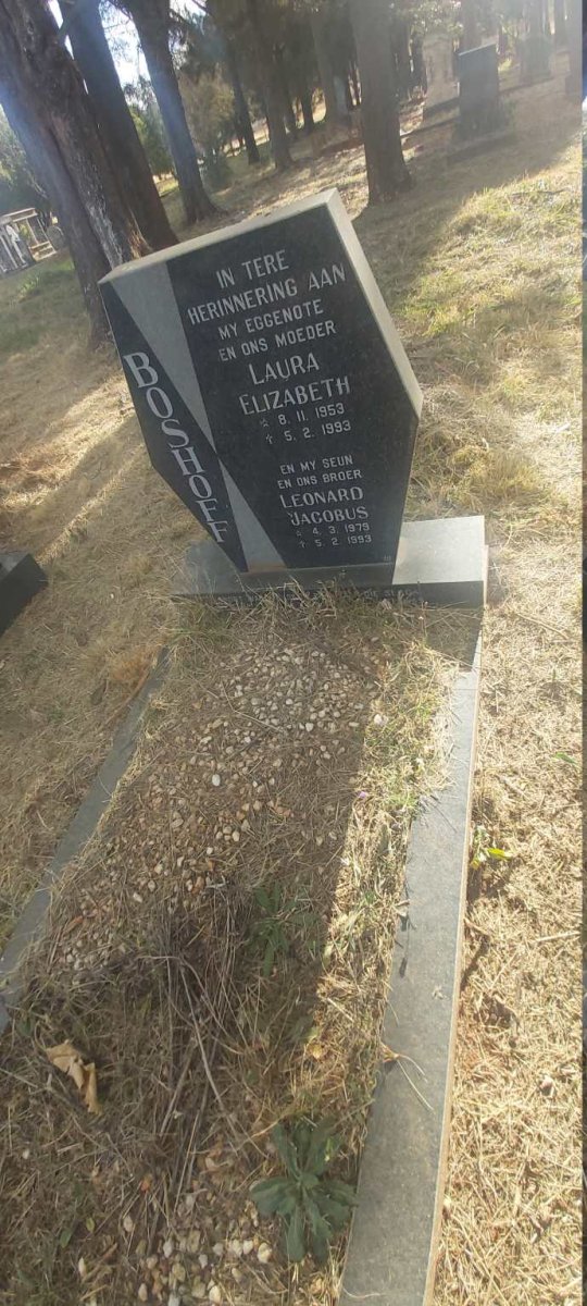 BOSHOFF Laura Elizabeth 1953-1993 :: BOSHOFF Leonard Jacobus 1979-1993