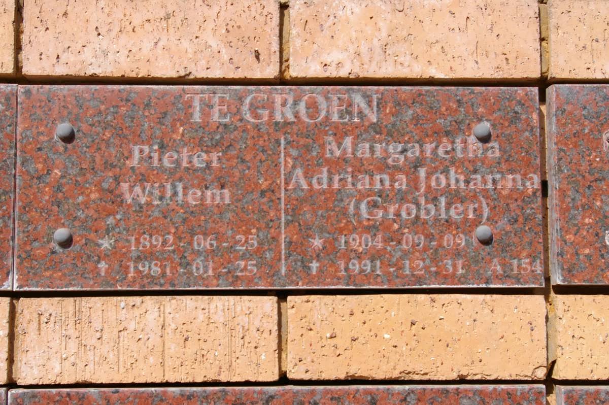 GROEN Pieter Willem, te 1892-1981 &amp; Margaretha Adriana Johanna GROBLER 1904-1991