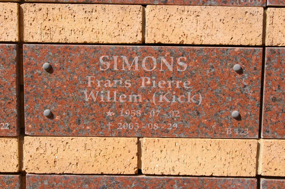 SIMONS Frans Pierre Willem 1958-2003