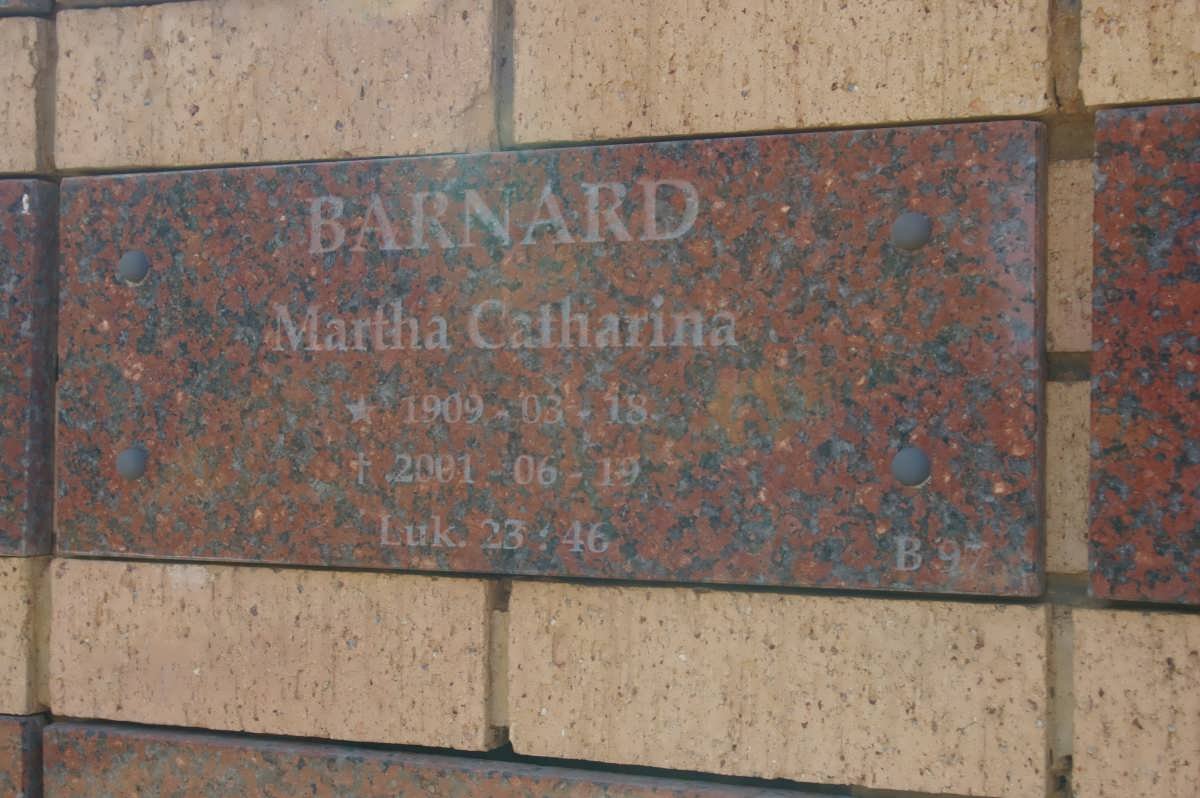 BARNARD Martha Catharina 1909-2001