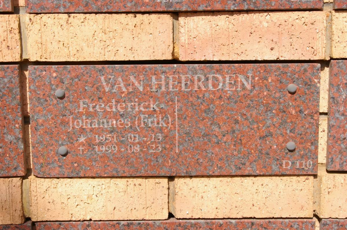 HEERDEN Fredrick Johannes, van 1951-1999
