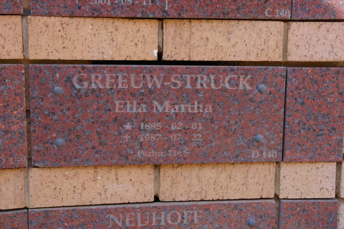 STRUCK Ella Martha, Greeuw 1895-1987