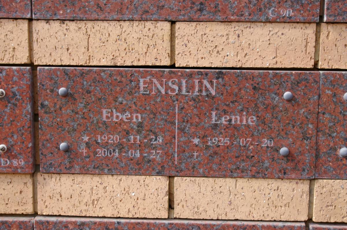 ENSLIN Eben 1920-2004 &amp; Lenie 1925-