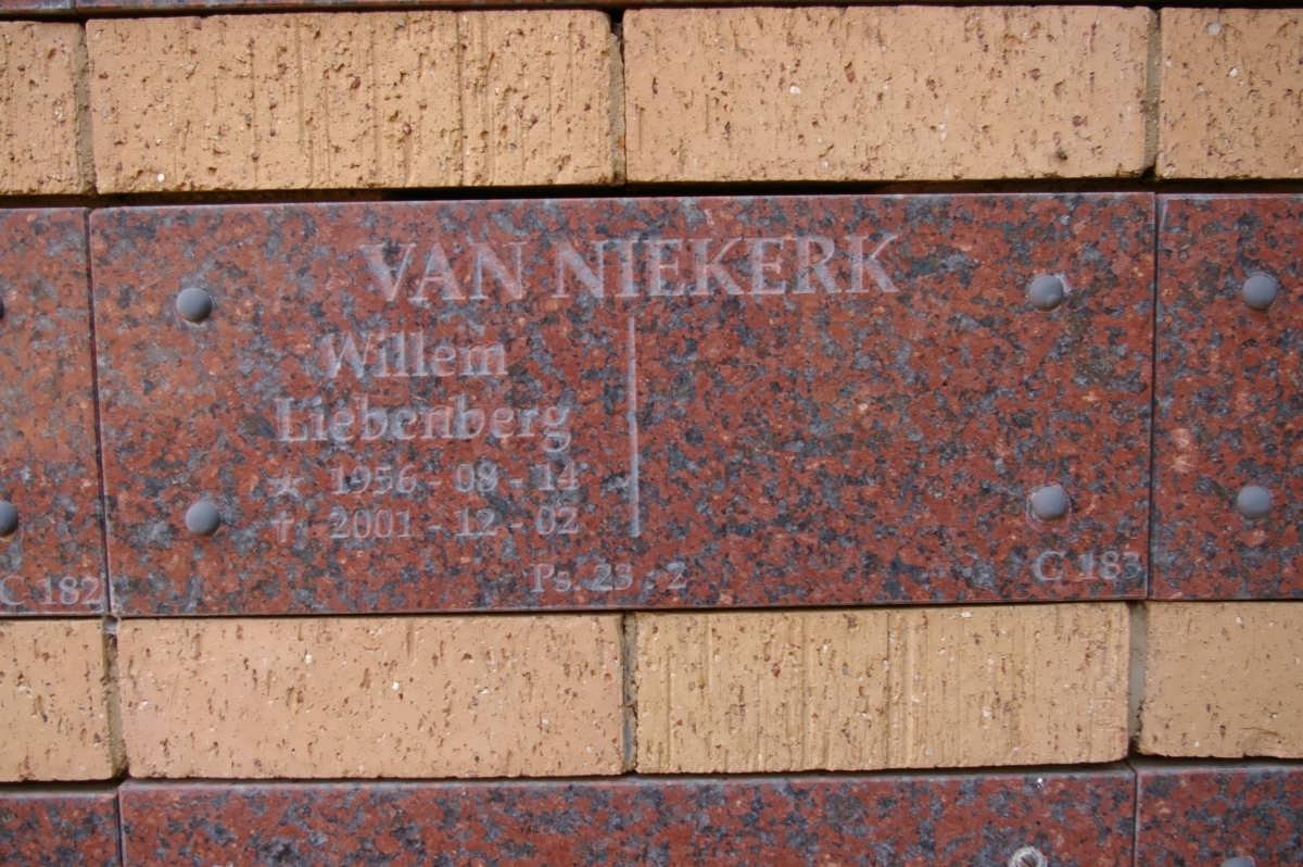 NIEKERK Willem Liebenberg, van 1956-2001