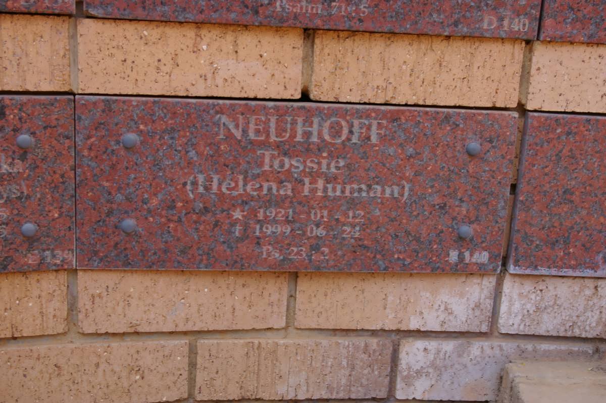 NEUHOFF Helena Human 1921-1999