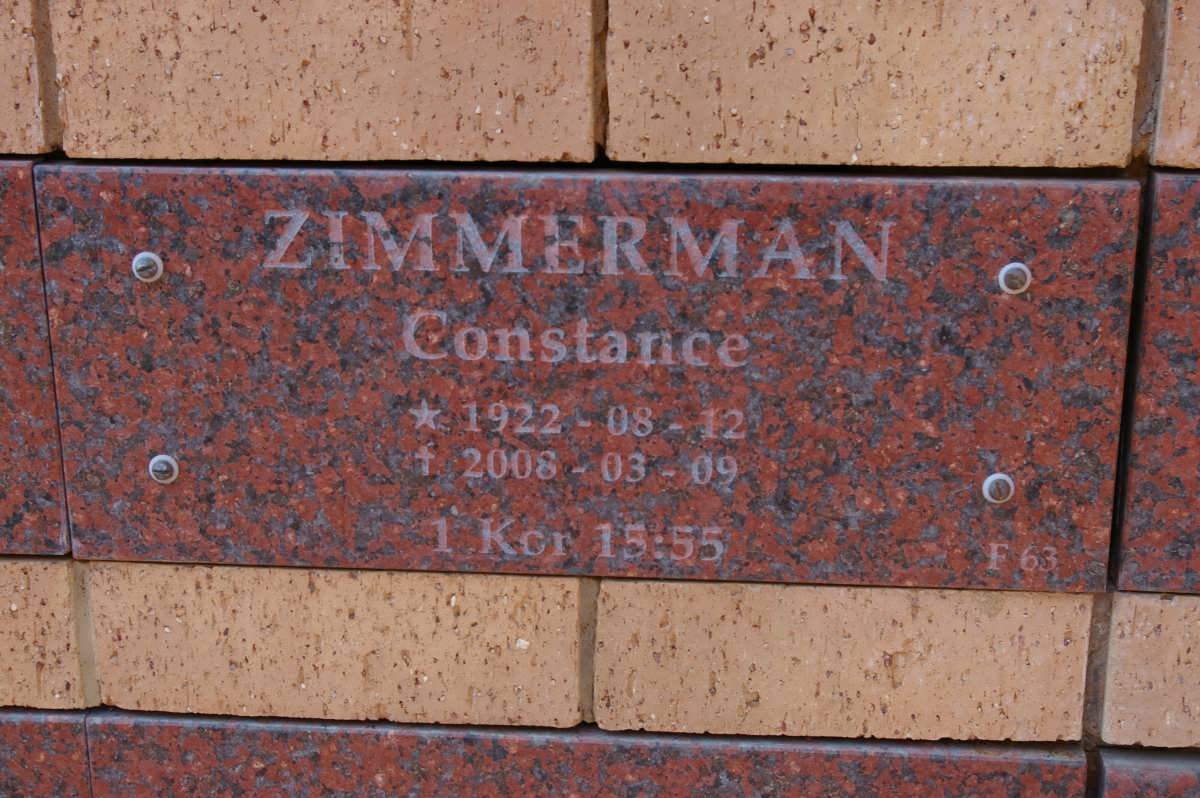 ZIMMERMAN Constance 1922-2008