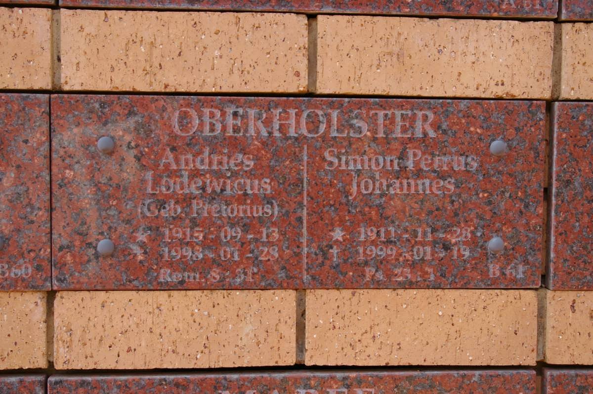OBERHOLSTER Simon Petrus Johannes 1911-1999 &amp; Andries Lodewicus PRETORIUS 1915-1998