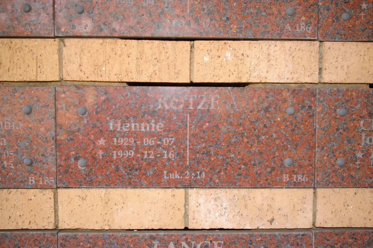 KOTZE Hennie 1929-1999