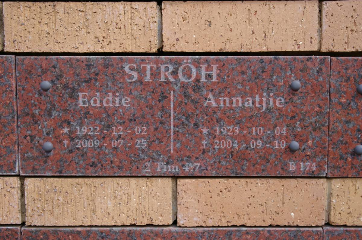 STRÖH Eddie 1922-2009 &amp; Annatjie 1923-2004