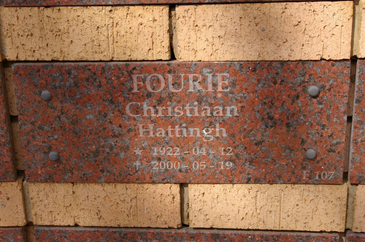 FOURIE Christiaan Hattingh 1922-2000