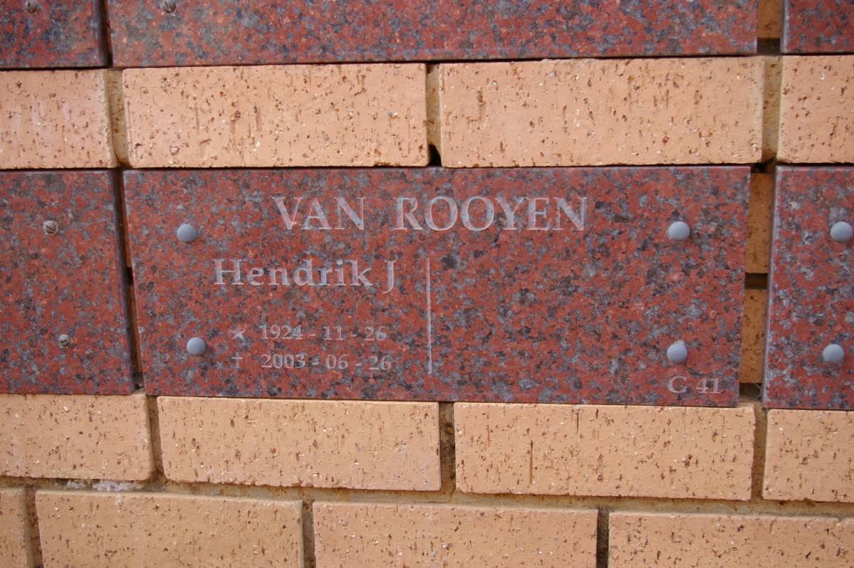 ROOYEN Hendrik J., van 1924-2003