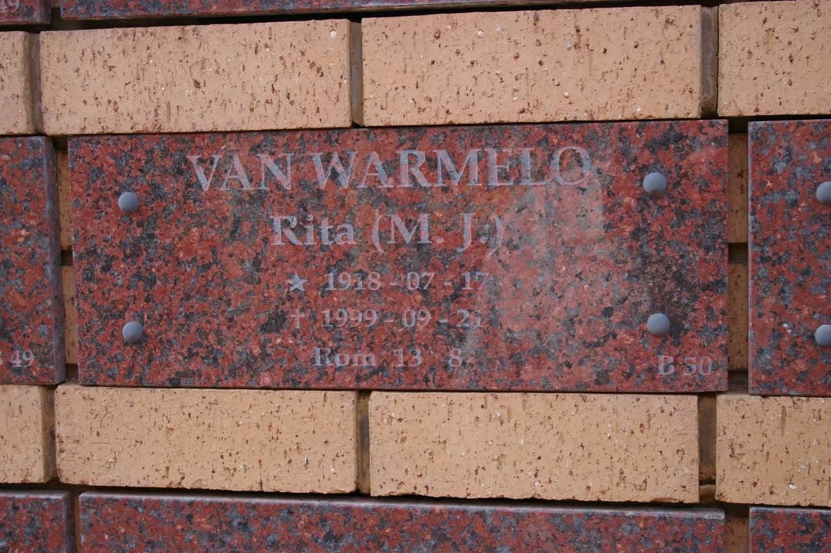 WARMELO M.J., van 1918-1999