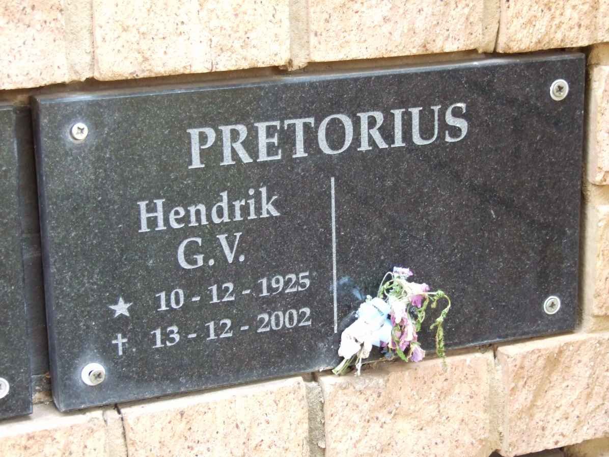 PRETORIUS Hendrik G.V. 1925-2002