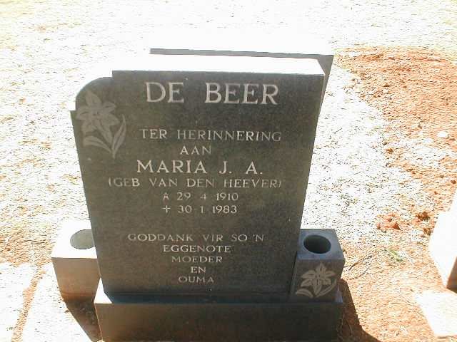 BEER Maria Johanna Aletta, de nee VAN DEN HEEVER 1910-1983