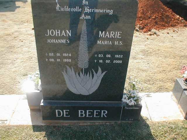 BEER Johan Johannes, de 1924-1999 &amp; Marie Maria H.S. 1922-2000
