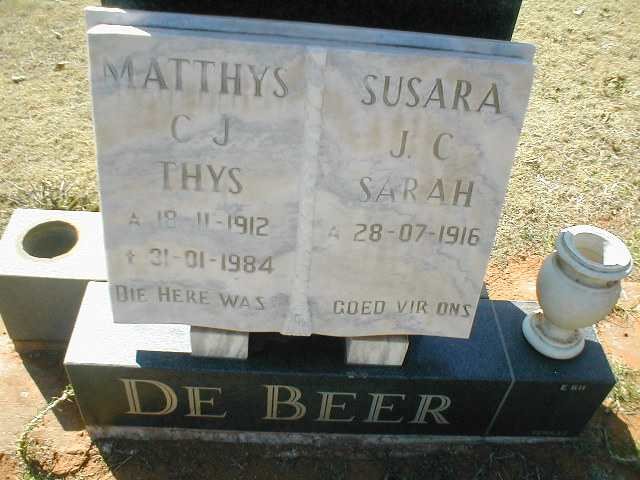BEER Matthys, de 1912-1984 &amp; Susara 1916-