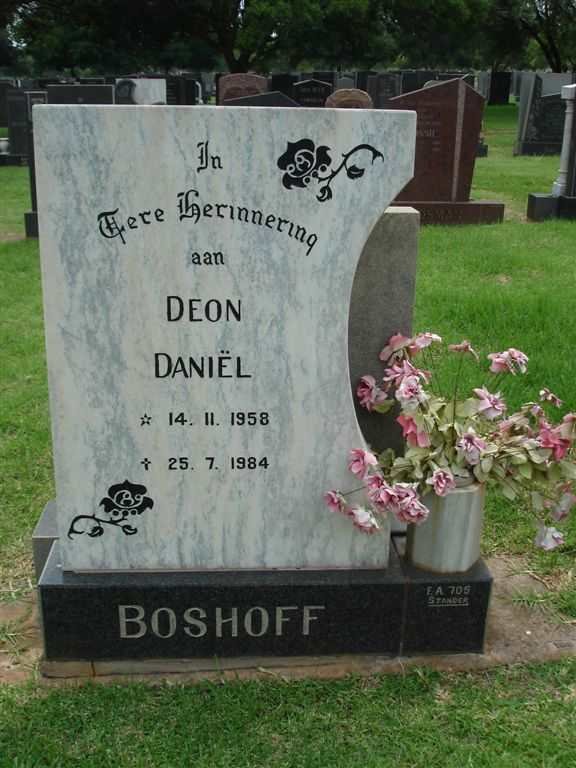 BOSHOFF Deon Daniël 1958-1984