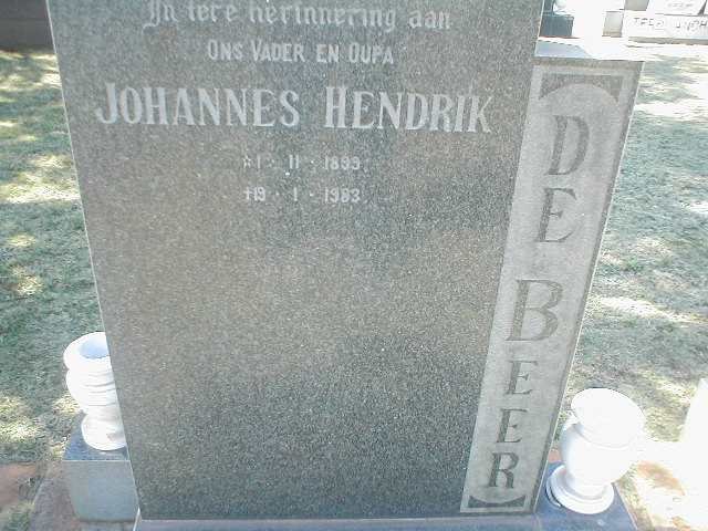 BEER Johannes Hendrik, de 1899-1983