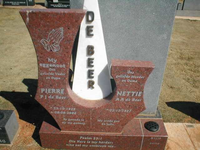 BEER P.J., de 1929-2000 &amp; A.A. 1927-