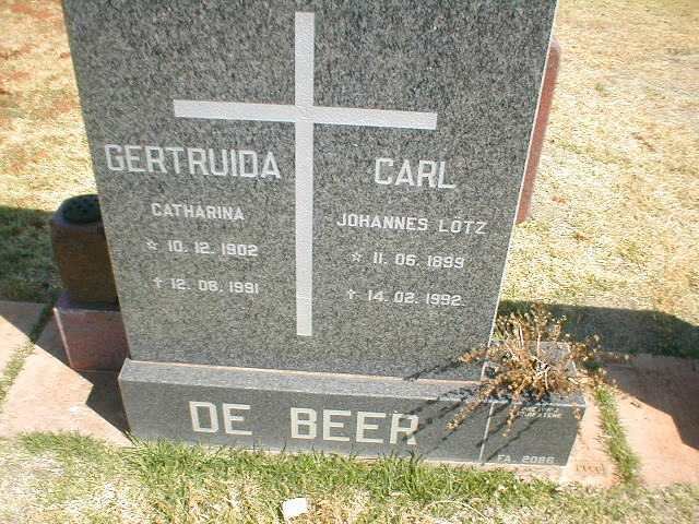 BEER Carl Johannes Lötz, de 1899-1992 &amp; Gertruida Catharina 1902-1991