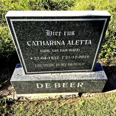 BEER Catharina Aletta, de nee VAN DER WALT 1932-2016