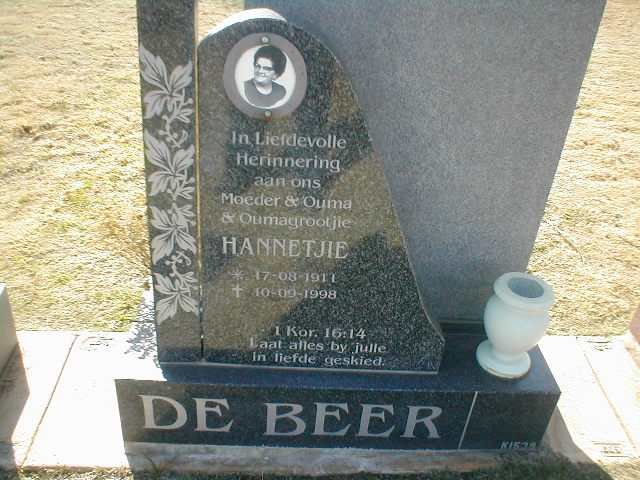 BEER Hannetjie, de 1911-1998