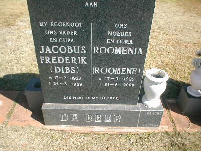 BEER Jacobus Frederik, de 1923-1989 &amp; Roomenia 1929-2000