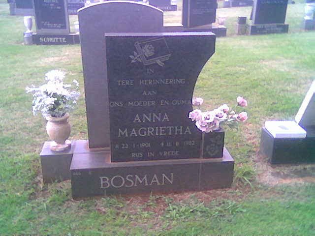BOSMAN Anna Magrietha 1901-1983