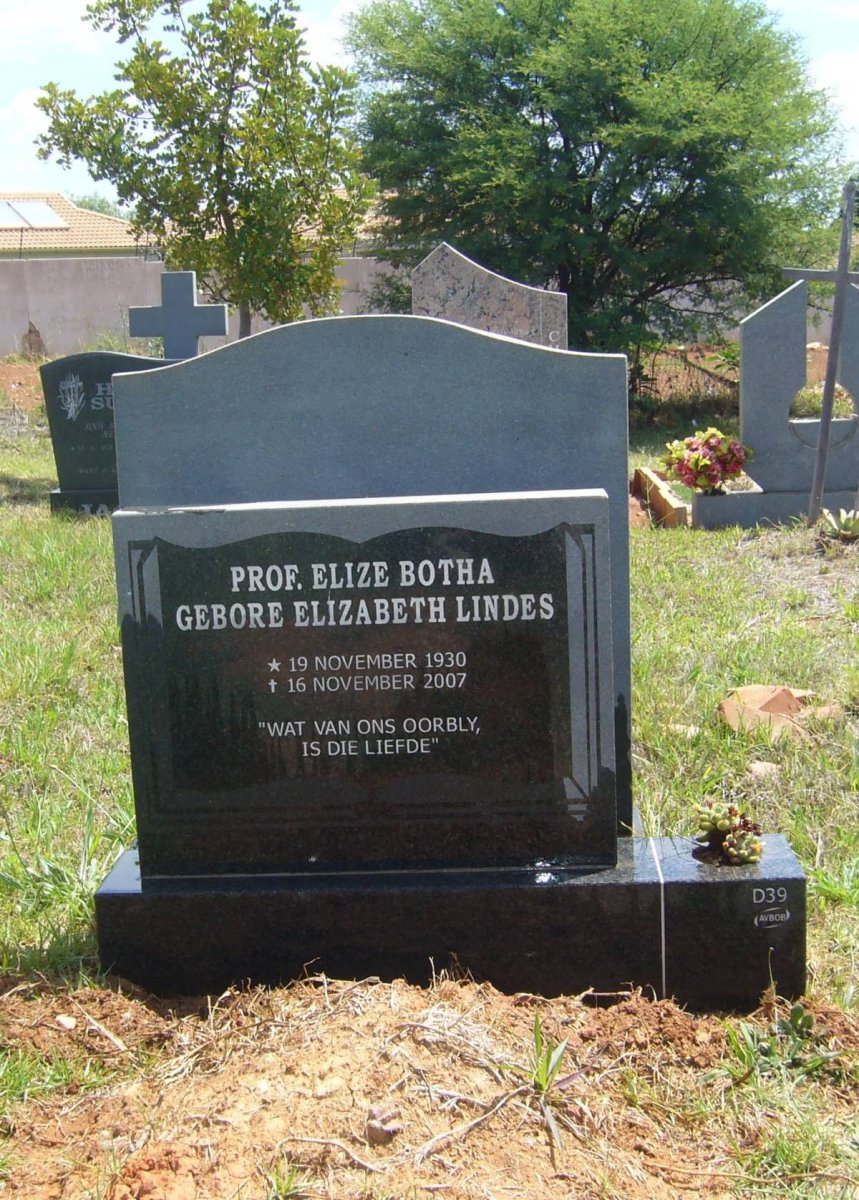 BOTHA Elizabeth nee LINDES 1930-2007