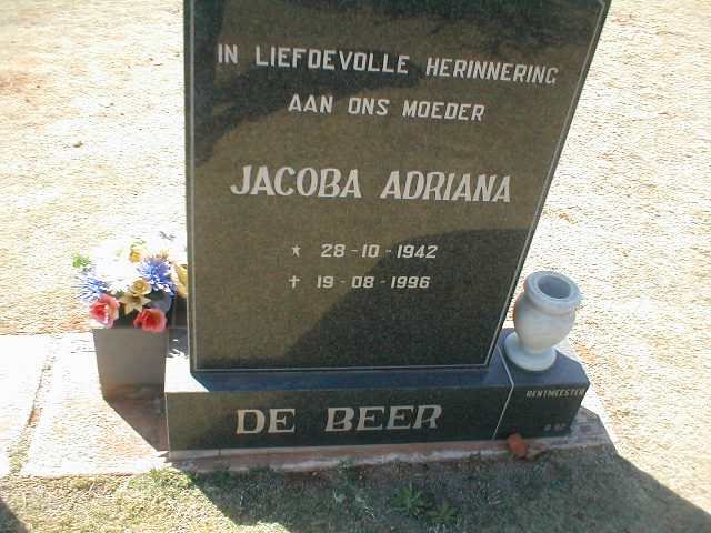 BEER Jacoba Adriana, de 1942-1996