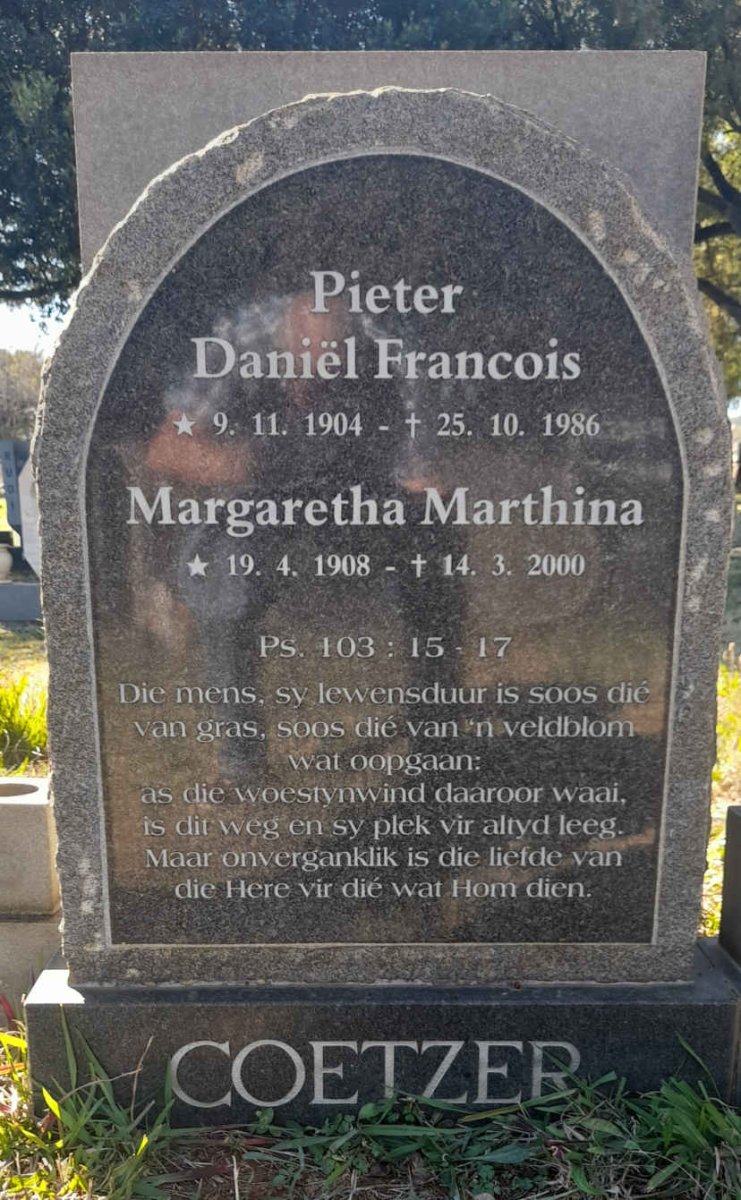 COETZER Pieter Daniel Francois 1904-1986 & Margaretha Marthina 1908-2000