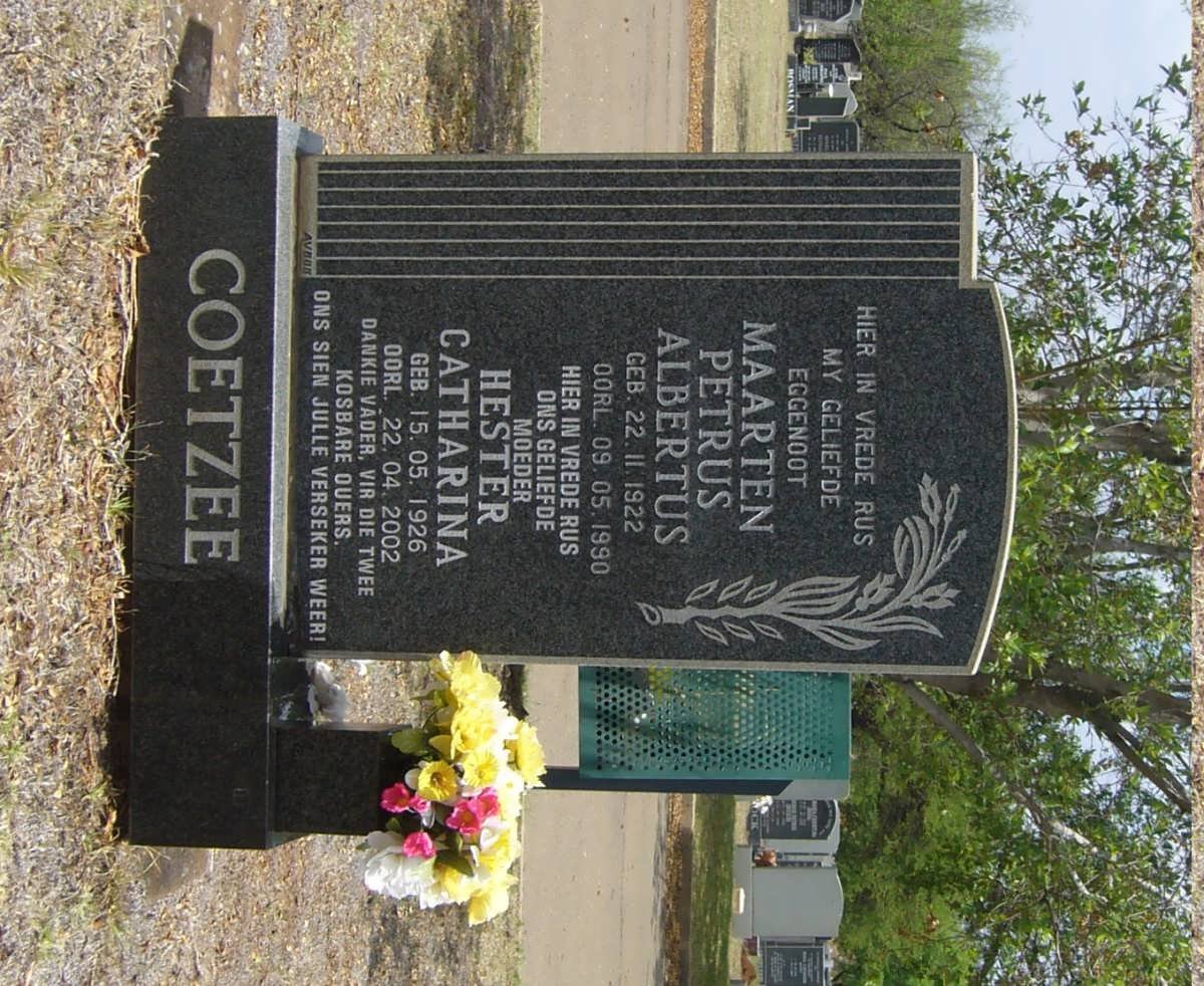 COETZEE Maarten Petus Albertus 1922-1990 &amp; Hester Catharina 1926-2002