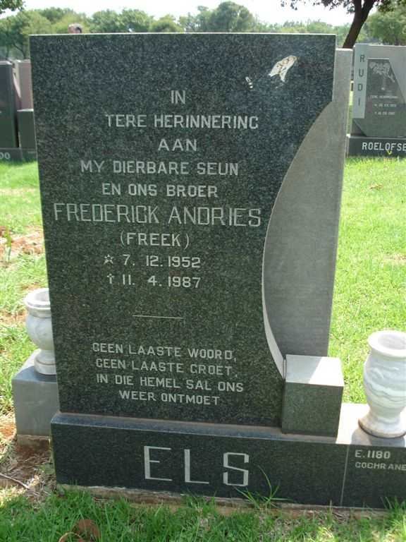 ELS Frederick Andries 1952-1987