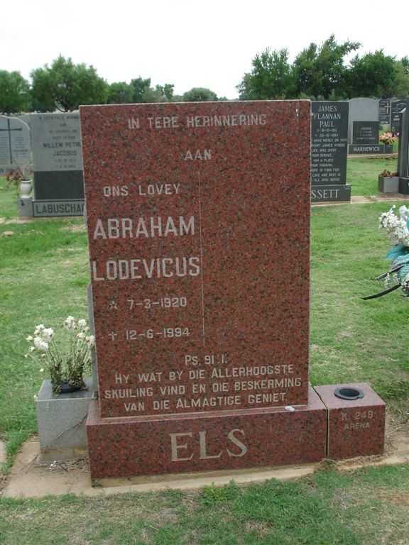 ELS Abraham Lodevicus 1920-1994