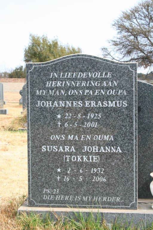ERASMUS Johannes 1925-2001 &amp; Susara Johanna 1932-2006