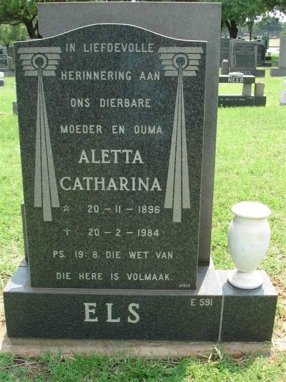 ELS Aletta Catharina 1896-1984