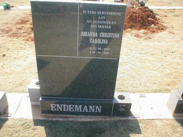 ENDEMANN Johanna Christina Carolina 1912-2000