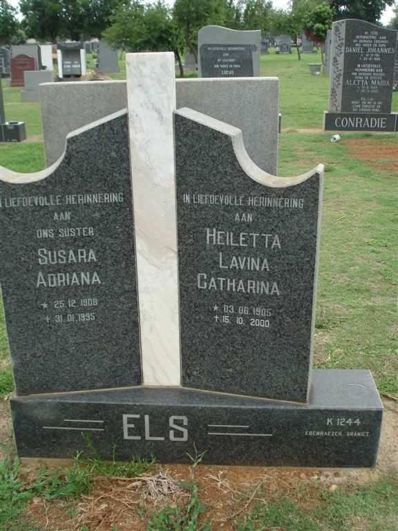 ELS Heiletta Lavina Catharina 1905-2000 :: ELS Susara Adriana 1908-1995