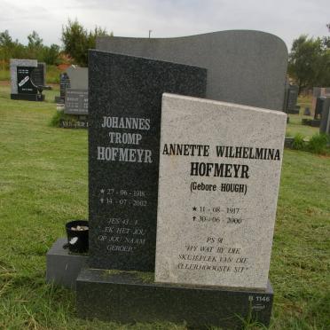 HOFMEYR Johannes Tromp 1918-2002 &amp; Annette Wilhelmina HOUGH 1917-2000