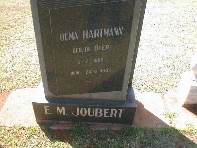 JOUBERT E.M. nee DE BEER 1895-1980