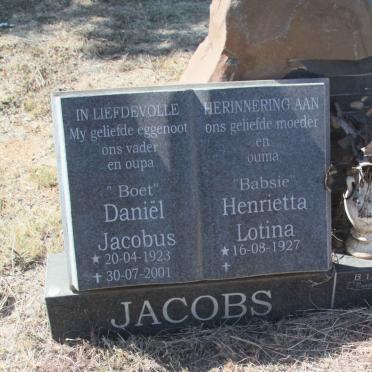 JACOBS Daniel Jacobus 1923-2001 &amp; Henrietta Lotina  1927-
