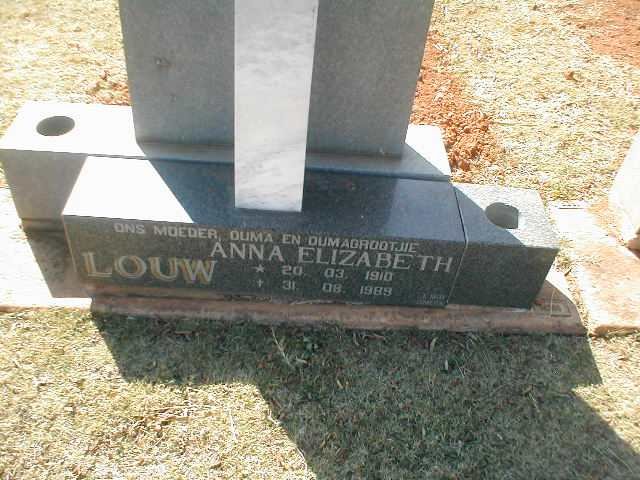 LOUW Anna Elizabeth 1910-1989
