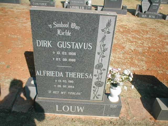 LOUW Dirk Gustavus 1906-1988 &amp; Alfrieda Theresa 1910-1994