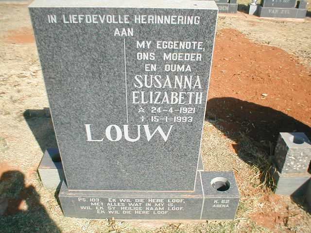 LOUW Susanna Elizabeth 1921-1993