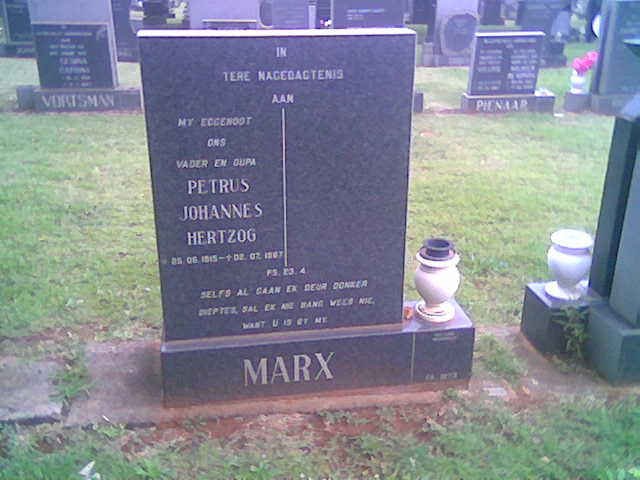 MARX Petrus Johannes Hertzog 1915-1967