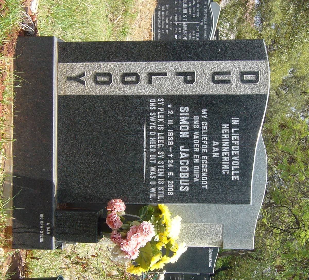 PLOOY Simon Jacobus, du 1938-2008
