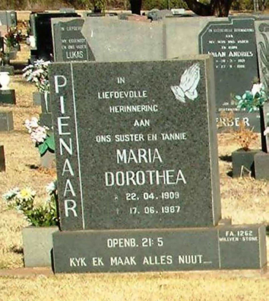 PIENAAR Maria Dorothea 1909-1987